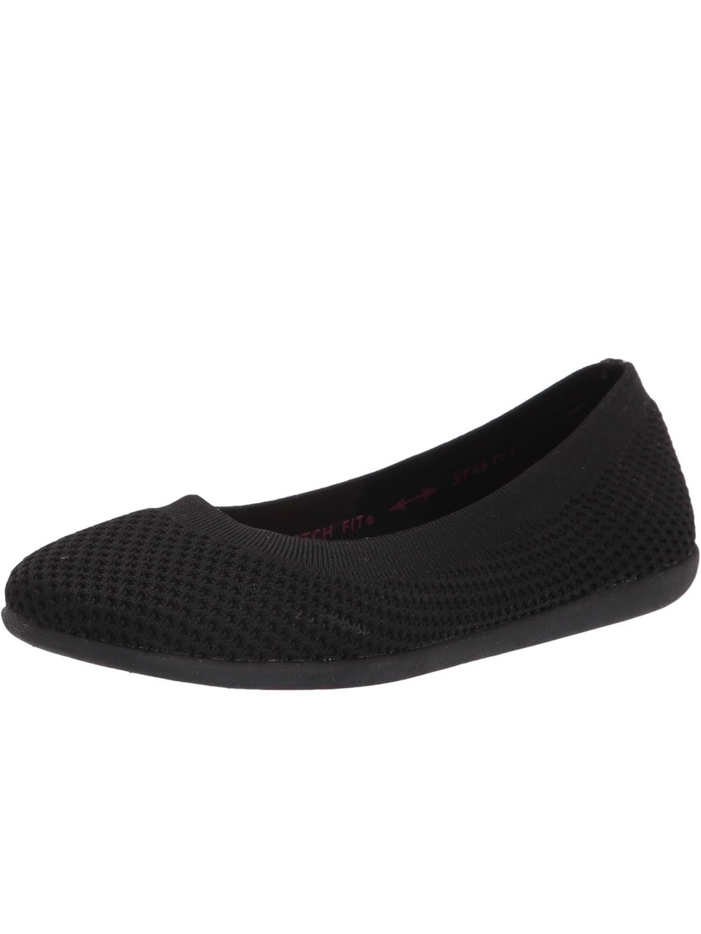 Skechers Black Knit Slip-On Ballet Flat